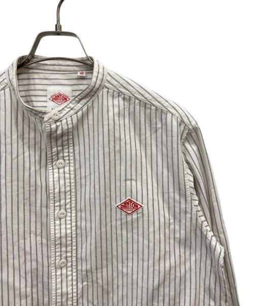 DANTON（ダントン）DANTON (ダントン) ストライプバンドカラーシャツ ホワイト サイズ:42の古着・服飾アイテム