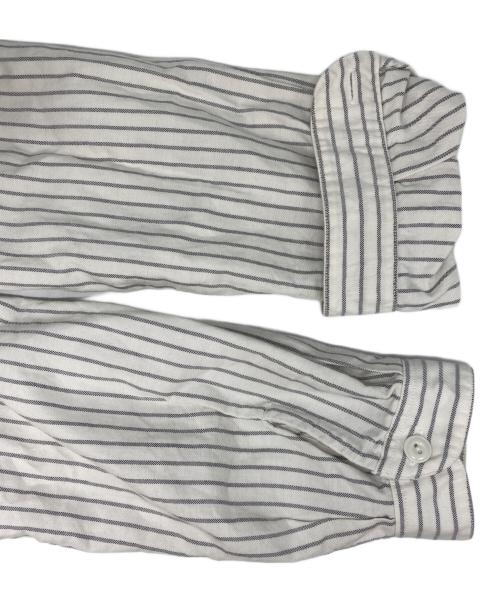DANTON（ダントン）DANTON (ダントン) ストライプバンドカラーシャツ ホワイト サイズ:42の古着・服飾アイテム