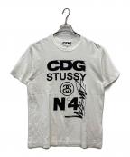 CDG×stussyシーディージー×ステューシー）の古着「プリントTシャツ」｜ホワイト