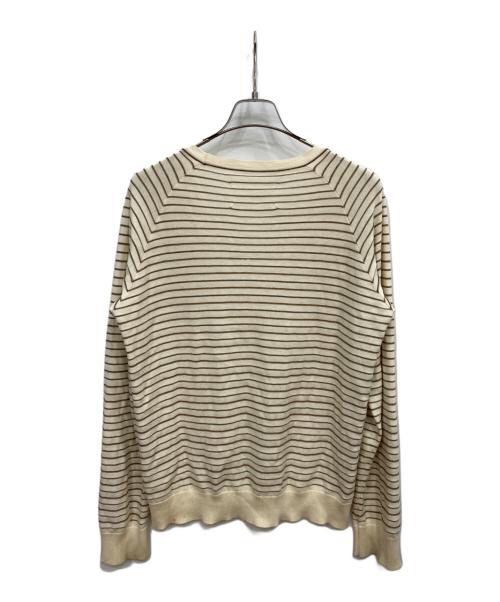 Maison Margiela 10（メゾンマルジェラ 10）Maison Margiela 10 (メゾンマルジェラ 10) Vネックボーダーカーディガン アイボリー サイズ:Sの古着・服飾アイテム