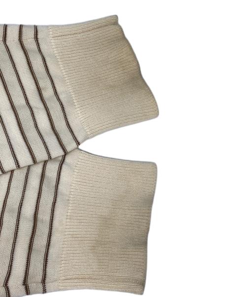 Maison Margiela 10（メゾンマルジェラ 10）Maison Margiela 10 (メゾンマルジェラ 10) Vネックボーダーカーディガン アイボリー サイズ:Sの古着・服飾アイテム