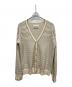 Maison Margiela 10（メゾンマルジェラ 10）の古着「Vネックボーダーカーディガン」｜アイボリー