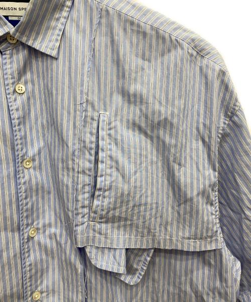 MAISON SPECIAL（メゾンスペシャル）MAISON SPECIAL (メゾンスペシャル) ストライプシャツ ブルー サイズ:01の古着・服飾アイテム