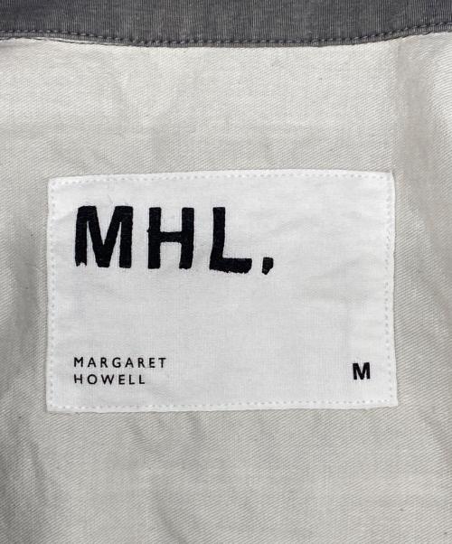 MHL（エムエイチエル）MHL (エムエイチエル) DRY COTTON STRIPE SS SHIRTS グレー サイズ:Mの古着・服飾アイテム