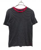 stussyステューシー）の古着「ボーダーTシャツ」｜ブラック