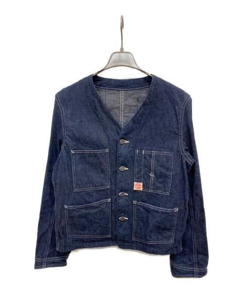 HEADLIGHT（ヘッドライト）HEADLIGHT (ヘッドライト) ノーカラーデニムカバーオール インディゴ サイズ:不明の古着・服飾アイテム