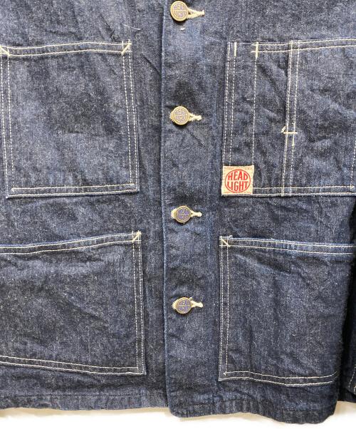 HEADLIGHT（ヘッドライト）HEADLIGHT (ヘッドライト) ノーカラーデニムカバーオール インディゴ サイズ:不明の古着・服飾アイテム