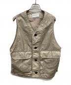 TOMORROW LANDトゥモローランド）の古着「リネンキャンバスコーティング ベスト」｜ベージュ