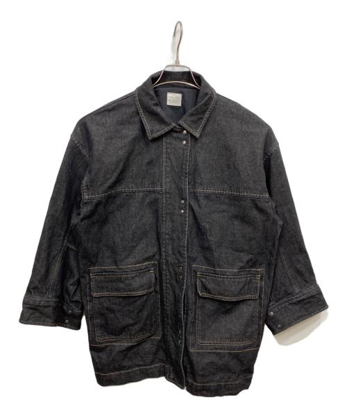 pinue（ピヌエ）pinue (ピヌエ) オーバーサイズデニムジャケット ブラック サイズ:不明の古着・服飾アイテム