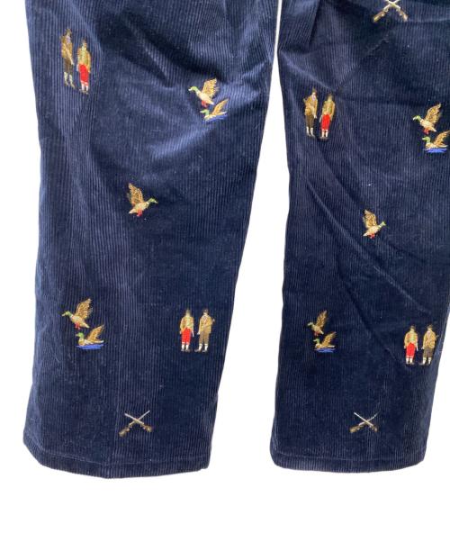 POLO RALPH LAUREN（ポロ・ラルフローレン）POLO RALPH LAUREN (ポロ・ラルフローレン) 総柄刺繍コーデュロイパンツ ネイビー サイズ:W34の古着・服飾アイテム