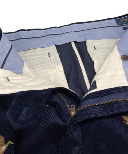 POLO RALPH LAUREN（ポロ・ラルフローレン）POLO RALPH LAUREN (ポロ・ラルフローレン) 総柄刺繍コーデュロイパンツ ネイビー サイズ:W34の古着・服飾アイテム