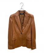 GUCCIグッチ）の古着「レザーテーラードジャケット」｜ブラウン