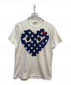 PLAY COMME des GARCONSプレイコムデギャルソン）の古着「ハートロゴプリントTシャツ」｜ホワイト