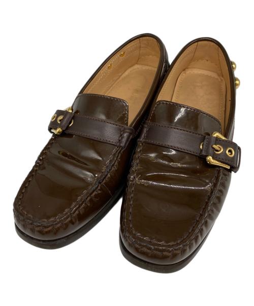 LOUIS VUITTON（ルイ ヴィトン）LOUIS VUITTON (ルイ ヴィトン) エナメルドライビングシューズ ブラウン サイズ:34の古着・服飾アイテム