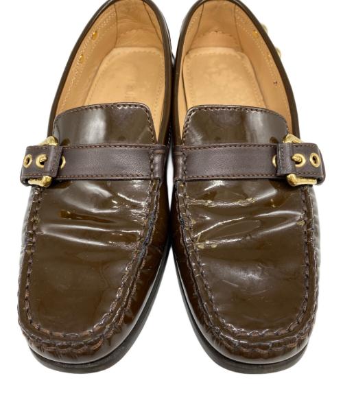 LOUIS VUITTON（ルイ ヴィトン）LOUIS VUITTON (ルイ ヴィトン) エナメルドライビングシューズ ブラウン サイズ:34の古着・服飾アイテム