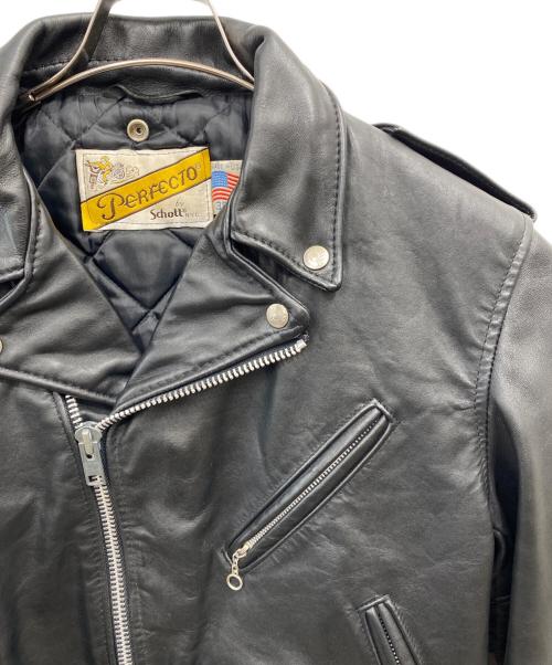 Schott（ショット）Schott (ショット) 80's～ ダブルライダースジャケット ブラック サイズ:38の古着・服飾アイテム