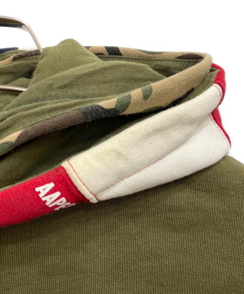 Aape BY A BATHING APE（エーエイプ バイ アベイシングエイプ）Aape BY A BATHING APE (エーエイプ バイ アベイシングエイプ) 切替パーカー グリーン サイズ:185の古着・服飾アイテム