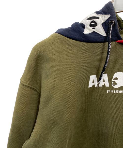 Aape BY A BATHING APE（エーエイプ バイ アベイシングエイプ）Aape BY A BATHING APE (エーエイプ バイ アベイシングエイプ) 切替パーカー グリーン サイズ:185の古着・服飾アイテム
