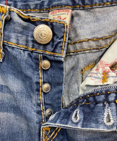TRUE RELIGION（トゥルー レリジョン）TRUE RELIGION (トゥルー レリジョン) 太ステッチデニムパンツ ブルー サイズ:W33の古着・服飾アイテム