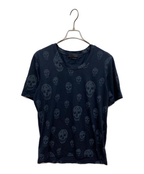 ALEXANDER McQUEEN（アレキサンダーマックイーン）ALEXANDER McQUEEN (アレキサンダーマックイーン) 総柄スカルTシャツ ネイビー サイズ:Sの古着・服飾アイテム