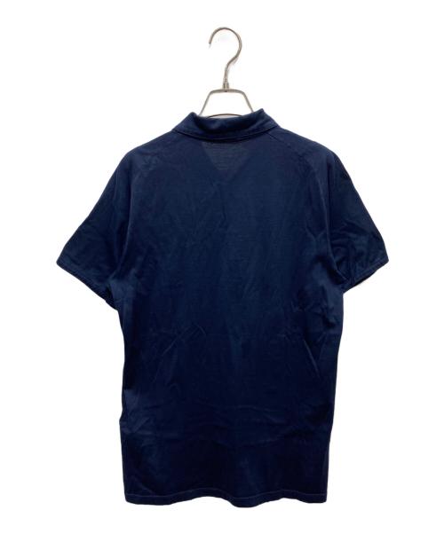 PRADA（プラダ）PRADA (プラダ) ロゴポロシャツ ネイビー サイズ:Mの古着・服飾アイテム