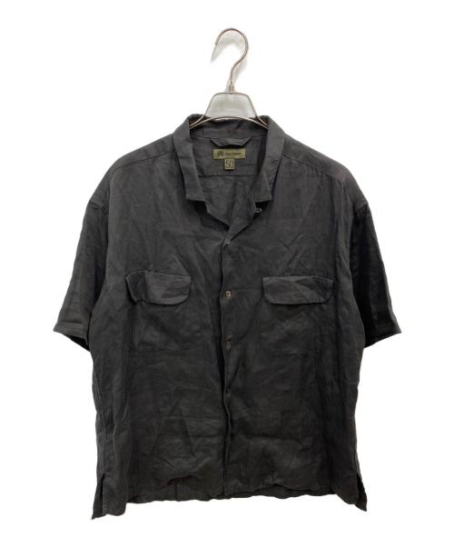NIGEL CABOURN（ナイジェルケーボン）NIGEL CABOURN (ナイジェルケーボン) リネンオープンカラーシャツ ブラック サイズ:50の古着・服飾アイテム