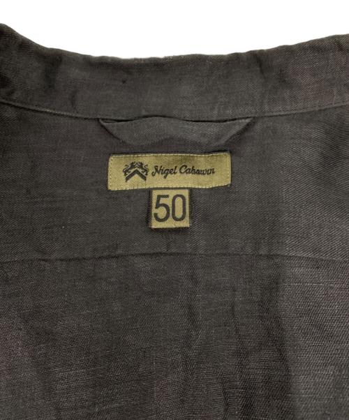 NIGEL CABOURN（ナイジェルケーボン）NIGEL CABOURN (ナイジェルケーボン) リネンオープンカラーシャツ ブラック サイズ:50の古着・服飾アイテム