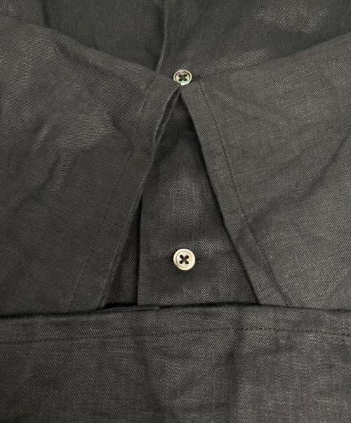 NIGEL CABOURN（ナイジェルケーボン）NIGEL CABOURN (ナイジェルケーボン) リネンオープンカラーシャツ ブラック サイズ:50の古着・服飾アイテム