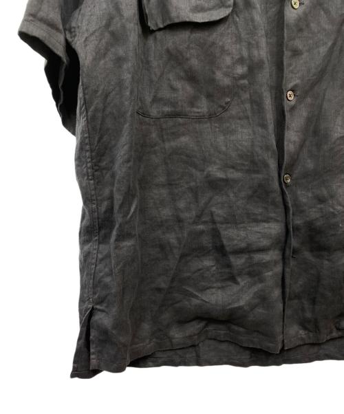 NIGEL CABOURN（ナイジェルケーボン）NIGEL CABOURN (ナイジェルケーボン) リネンオープンカラーシャツ ブラック サイズ:50の古着・服飾アイテム