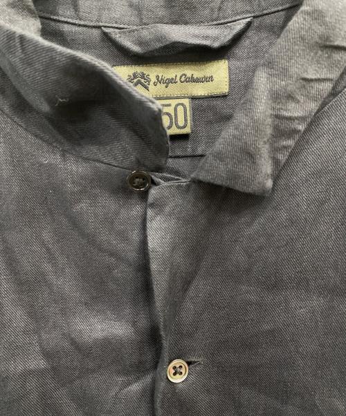 NIGEL CABOURN（ナイジェルケーボン）NIGEL CABOURN (ナイジェルケーボン) リネンオープンカラーシャツ ブラック サイズ:50の古着・服飾アイテム