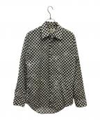 MARC JACOBSマークジェイコブズ）の古着「チェッカー柄比翼シャツ」｜ブラック