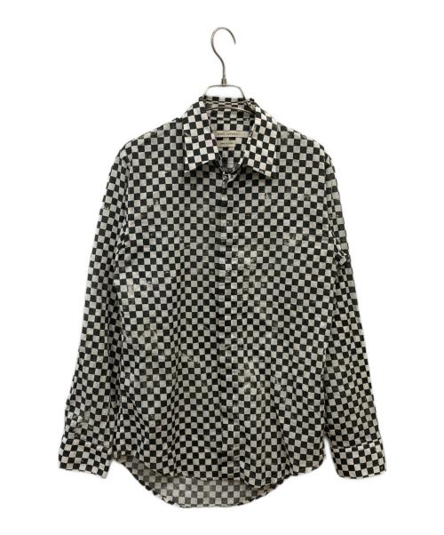 MARC JACOBS（マークジェイコブス）MARC JACOBS (マークジェイコブス) チェッカー柄比翼シャツ ブラック サイズ:48の古着・服飾アイテム