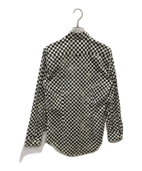 MARC JACOBS（マークジェイコブス）MARC JACOBS (マークジェイコブス) チェッカー柄比翼シャツ ブラック サイズ:48の古着・服飾アイテム
