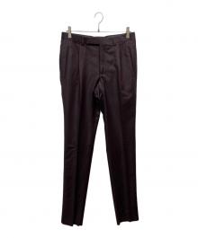ERMENEGILDO ZEGNA（エルメネジルド・ゼニア）の古着「タックパンツ」｜ダークブラウン