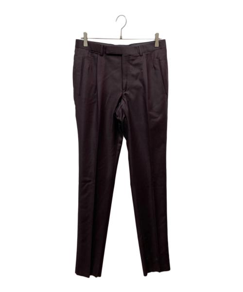 ERMENEGILDO ZEGNA（エルメネジルド・ゼニア）ERMENEGILDO ZEGNA (エルメネジルド・ゼニア) タックパンツ ダークブラウン サイズ:6-46Rの古着・服飾アイテム