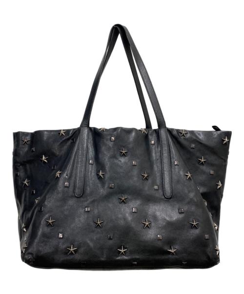 JIMMY CHOO（ジミーチュウ）JIMMY CHOO (ジミーチュウ) レザースタッズトートバッグ ブラックの古着・服飾アイテム