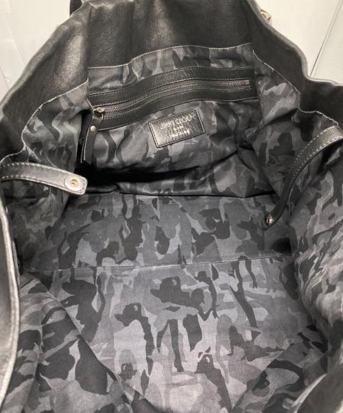 JIMMY CHOO（ジミーチュウ）JIMMY CHOO (ジミーチュウ) レザースタッズトートバッグ ブラックの古着・服飾アイテム