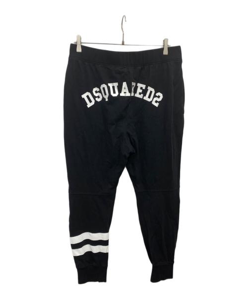 DSQUARED2（ディースクエアード）DSQUARED2 (ディースクエアード) D2 BROS COMBAT JOGGERS ロゴジャージーパンツ ブラック サイズ:ｓの古着・服飾アイテム