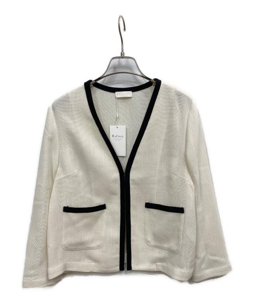 BALLSEY（ボールジィ）BALLSEY (ボールジィ) ポリエステルレーヨンカラミVカラージャケット アイボリー サイズ:36の古着・服飾アイテム