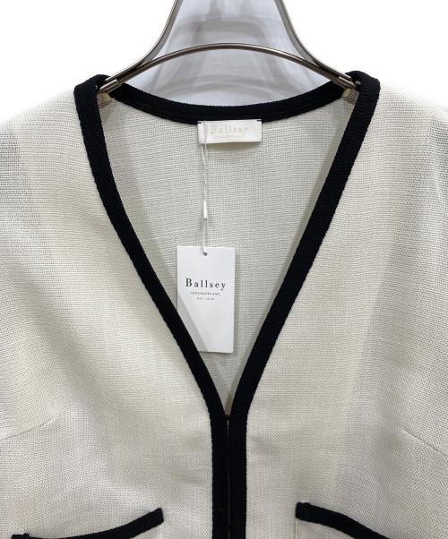 BALLSEY（ボールジィ）BALLSEY (ボールジィ) ポリエステルレーヨンカラミVカラージャケット アイボリー サイズ:36の古着・服飾アイテム