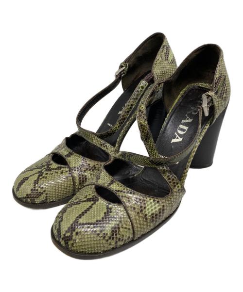 PRADA（プラダ）PRADA (プラダ) ヒールパンプス グリーン サイズ:35 1/2の古着・服飾アイテム