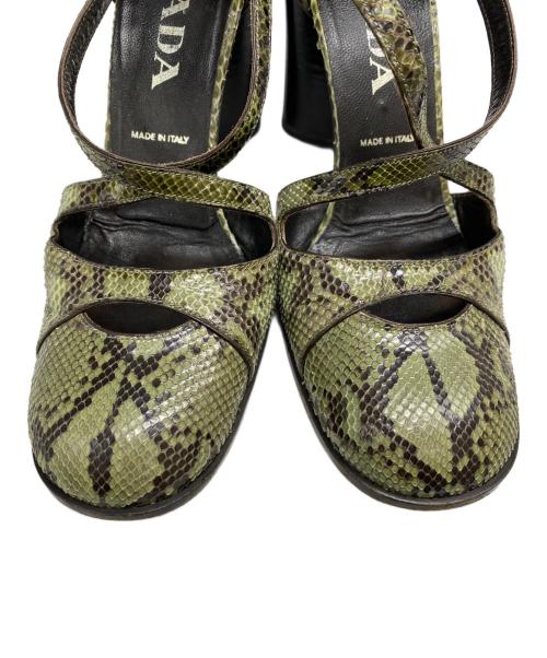 PRADA（プラダ）PRADA (プラダ) ヒールパンプス グリーン サイズ:35 1/2の古着・服飾アイテム