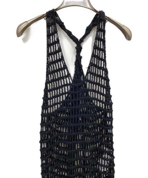 MIESROHE（ミースロエ）MIESROHE (ミースロエ) ノースリーブメッシュフリンジワンピース ブラック サイズ:FREEの古着・服飾アイテム
