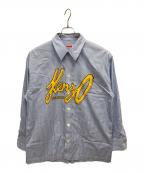 KENZOケンゾー）の古着「ARCH LOGO OVER SHIRT」｜スカイブルー