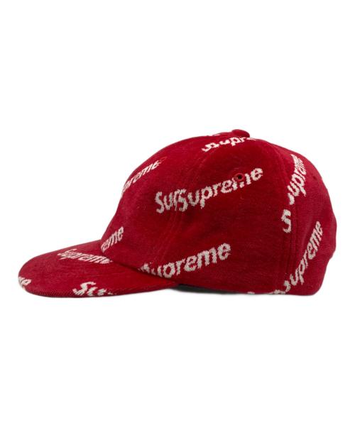SUPREME（シュプリーム）SUPREME (シュプリーム) 17AW Velour Diagonal Logo 6-Panel キャップ レッドの古着・服飾アイテム