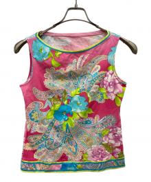 LEONARD（レオナール）の古着「総柄ノースリーブカットソー」｜マルチカラー