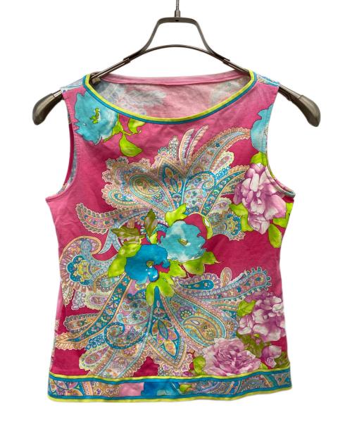 LEONARD（レオナール）LEONARD (レオナール) 総柄ノースリーブカットソー マルチカラー サイズ:Ｌの古着・服飾アイテム