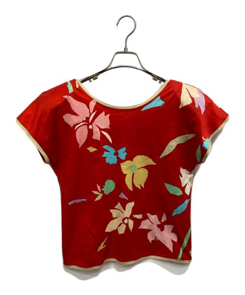 LEONARD（レオナール）LEONARD (レオナール) 肩パッド入り総柄カットソー レッド サイズ:Ｍの古着・服飾アイテム