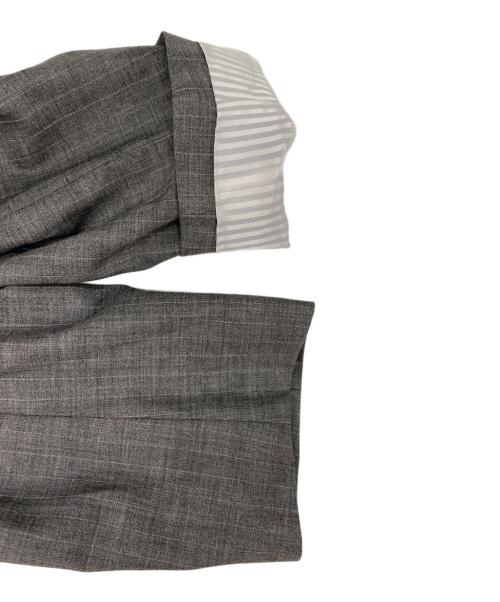 23区（ニジュウサンク）23区 (ニジュウサンク) ストライプセットアップ グレー サイズ:44の古着・服飾アイテム