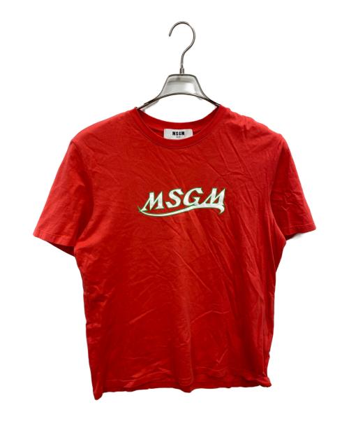 MSGM（エムエスジーエム）MSGM (エムエスジーエム) プリントロゴTシャツ レッド サイズ:Ｍの古着・服飾アイテム